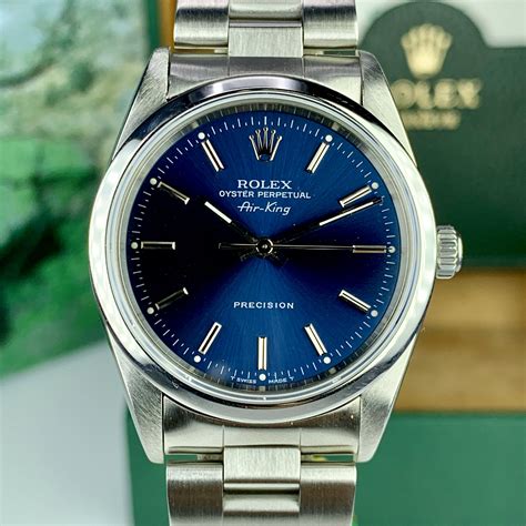 rolex air king oyster perpetual 14000 blue|rolex air king price guide.